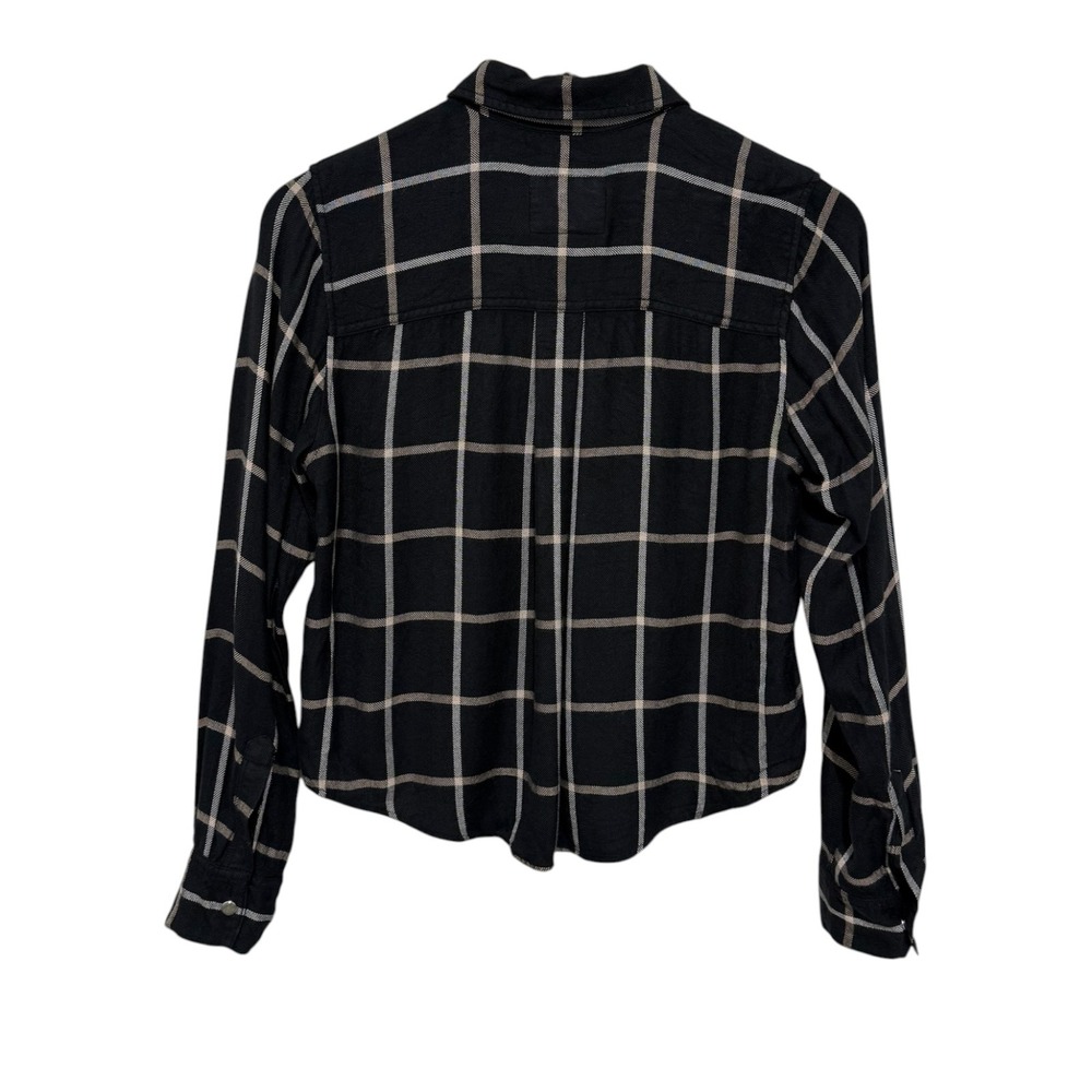 Rails Hunter Black Sand Birch Plaid Button Down Shirt Women's Small 100% Rayon - Picture 4 of 8